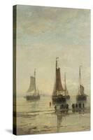 Ships at Anchor Awaiting Passengers-Hendrik Willem Mesdag-Stretched Canvas