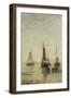 Ships at Anchor Awaiting Passengers-Hendrik Willem Mesdag-Framed Art Print