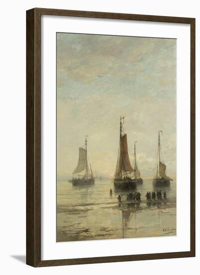 Ships at Anchor Awaiting Passengers-Hendrik Willem Mesdag-Framed Art Print