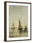 Ships at Anchor Awaiting Passengers-Hendrik Willem Mesdag-Framed Art Print