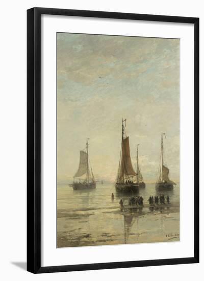 Ships at Anchor Awaiting Passengers-Hendrik Willem Mesdag-Framed Art Print