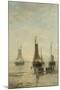 Ships at Anchor Awaiting Passengers-Hendrik Willem Mesdag-Mounted Art Print