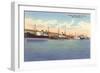 Ships at Dock, New Orleans, Louisiana-null-Framed Art Print