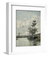 Ships at Le Havre-Eugène Boudin-Framed Art Print