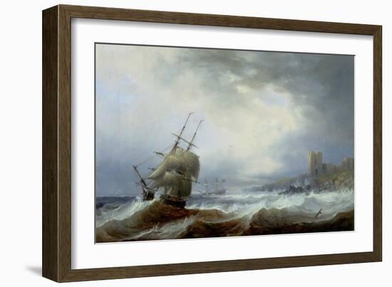 Ships Beating Off a Lee Shore-John Wilson Carmichael-Framed Giclee Print