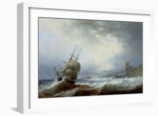 Ships Beating Off a Lee Shore-John Wilson Carmichael-Framed Giclee Print