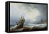 Ships Beating Off a Lee Shore-John Wilson Carmichael-Framed Stretched Canvas