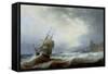 Ships Beating Off a Lee Shore-John Wilson Carmichael-Framed Stretched Canvas