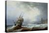 Ships Beating Off a Lee Shore-John Wilson Carmichael-Stretched Canvas