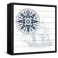 Ships Compass-Kimberly Allen-Framed Stretched Canvas