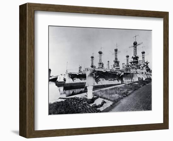 Ships Docked at Navy Yard-null-Framed Photographic Print