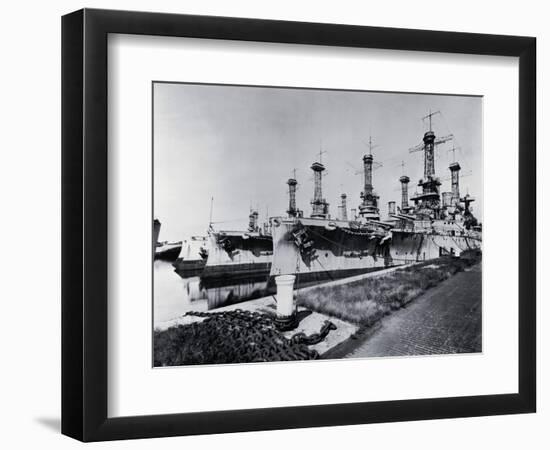 Ships Docked at Navy Yard-null-Framed Photographic Print