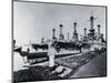 Ships Docked at Navy Yard-null-Mounted Photographic Print