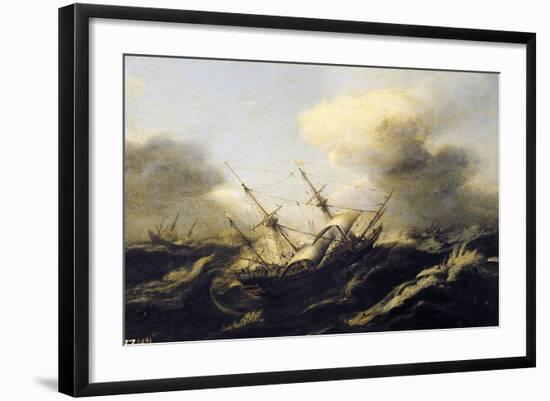 Ships During the Storm, Netherlands, 17th Century-null-Framed Giclee Print