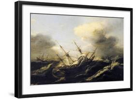 Ships During the Storm, Netherlands, 17th Century-null-Framed Giclee Print