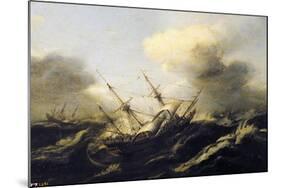 Ships During the Storm, Netherlands, 17th Century-null-Mounted Giclee Print