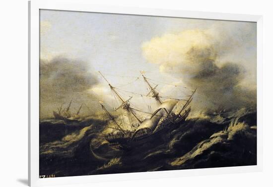 Ships During the Storm, Netherlands, 17th Century-null-Framed Giclee Print