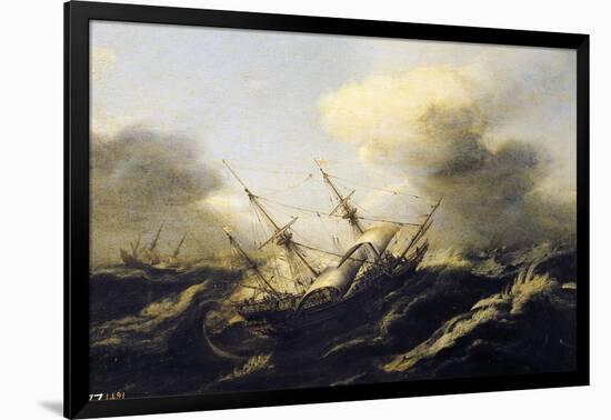 Ships During the Storm, Netherlands, 17th Century-null-Framed Giclee Print