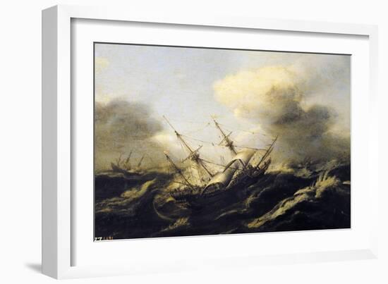 Ships During the Storm, Netherlands, 17th Century-null-Framed Giclee Print