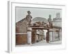 Ships Figureheads over the Gate at Castles Shipbreaking Yard, Westminster, London, 1909-null-Framed Photographic Print