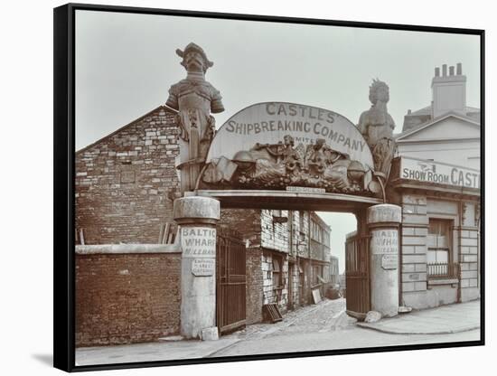 Ships Figureheads over the Gate at Castles Shipbreaking Yard, Westminster, London, 1909-null-Framed Stretched Canvas