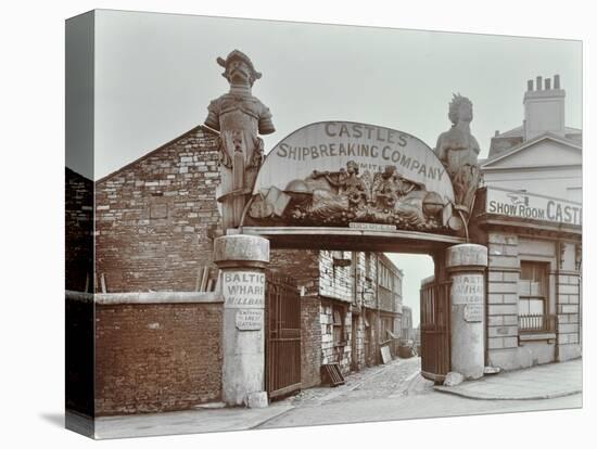 Ships Figureheads over the Gate at Castles Shipbreaking Yard, Westminster, London, 1909-null-Stretched Canvas