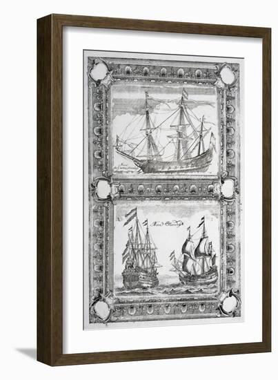 Ships from Dutch Fleet, 17th Century-null-Framed Giclee Print