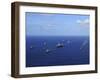 Ships from the Ronald Reagan Carrier Strike Group Transit the Pacific Ocean-Stocktrek Images-Framed Photographic Print