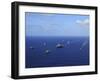 Ships from the Ronald Reagan Carrier Strike Group Transit the Pacific Ocean-Stocktrek Images-Framed Photographic Print