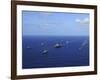 Ships from the Ronald Reagan Carrier Strike Group Transit the Pacific Ocean-Stocktrek Images-Framed Photographic Print