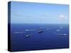 Ships from the Ronald Reagan Carrier Strike Group Transit the Pacific Ocean-Stocktrek Images-Stretched Canvas