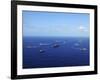 Ships from the Ronald Reagan Carrier Strike Group Transit the Pacific Ocean-Stocktrek Images-Framed Photographic Print