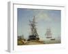 Ships in a Dutch Estuary, 19th Century-W.A. van Deventer-Framed Giclee Print