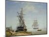 Ships in a Dutch Estuary, 19th Century-W.A. van Deventer-Mounted Giclee Print