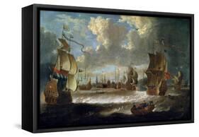 Ships in a Lagoon, 17th or Early 18th Century-Abraham Storck-Framed Stretched Canvas