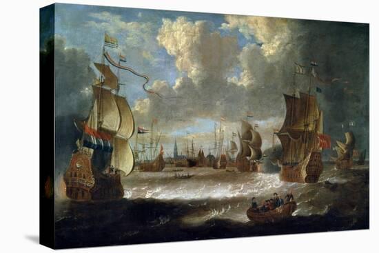 Ships in a Lagoon, 17th or Early 18th Century-Abraham Storck-Stretched Canvas