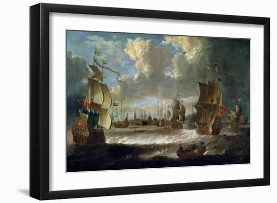 Ships in a Lagoon, 17th or Early 18th Century-Abraham Storck-Framed Giclee Print