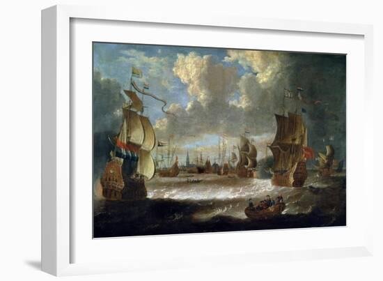 Ships in a Lagoon, 17th or Early 18th Century-Abraham Storck-Framed Giclee Print