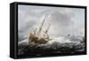 Ships in a Storm on a Rocky Coast, 1614-1618-Jan Porcellis-Framed Stretched Canvas