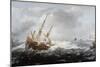 Ships in a Storm on a Rocky Coast, 1614-1618-Jan Porcellis-Mounted Giclee Print