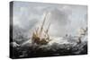 Ships in a Storm on a Rocky Coast, 1614-8-Jan Porcellis-Stretched Canvas