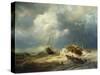 Ships in a Storm on the Dutch Coast, 1854-Andreas Achenbach-Stretched Canvas