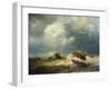 Ships in a Storm on the Dutch Coast, 1854-Andreas Achenbach-Framed Giclee Print