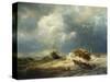 Ships in a Storm on the Dutch Coast, 1854-Andreas Achenbach-Stretched Canvas