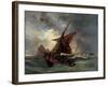 Ships in a Stormy Sea, 19th Century-Eugene Delacroix-Framed Giclee Print