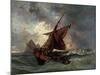 Ships in a Stormy Sea, 19th Century-Eugene Delacroix-Mounted Giclee Print