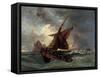 Ships in a Stormy Sea, 19th Century-Eugene Delacroix-Framed Stretched Canvas
