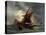 Ships in a Stormy Sea, 19th Century-Eugene Delacroix-Stretched Canvas