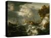 Ships in distress on a coast-Jan Peeters-Stretched Canvas