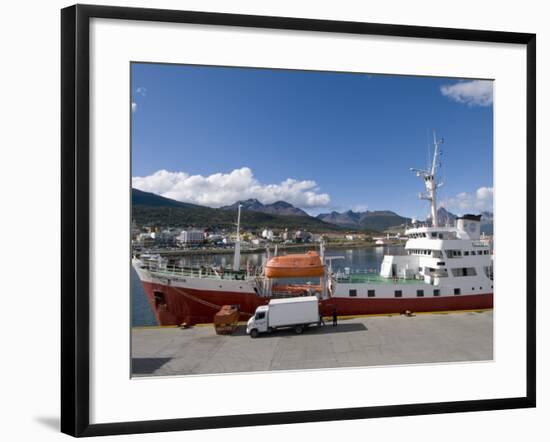 Ships in Docks in the Southernmost City in the World, Ushuaia, Argentina, South America-Robert Harding-Framed Photographic Print